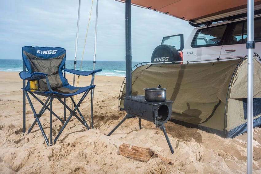 Kings Portable Camp Oven/Stove | Wood Fired BBQ | Enclosed Firepit | Packs Down For Easy Transport