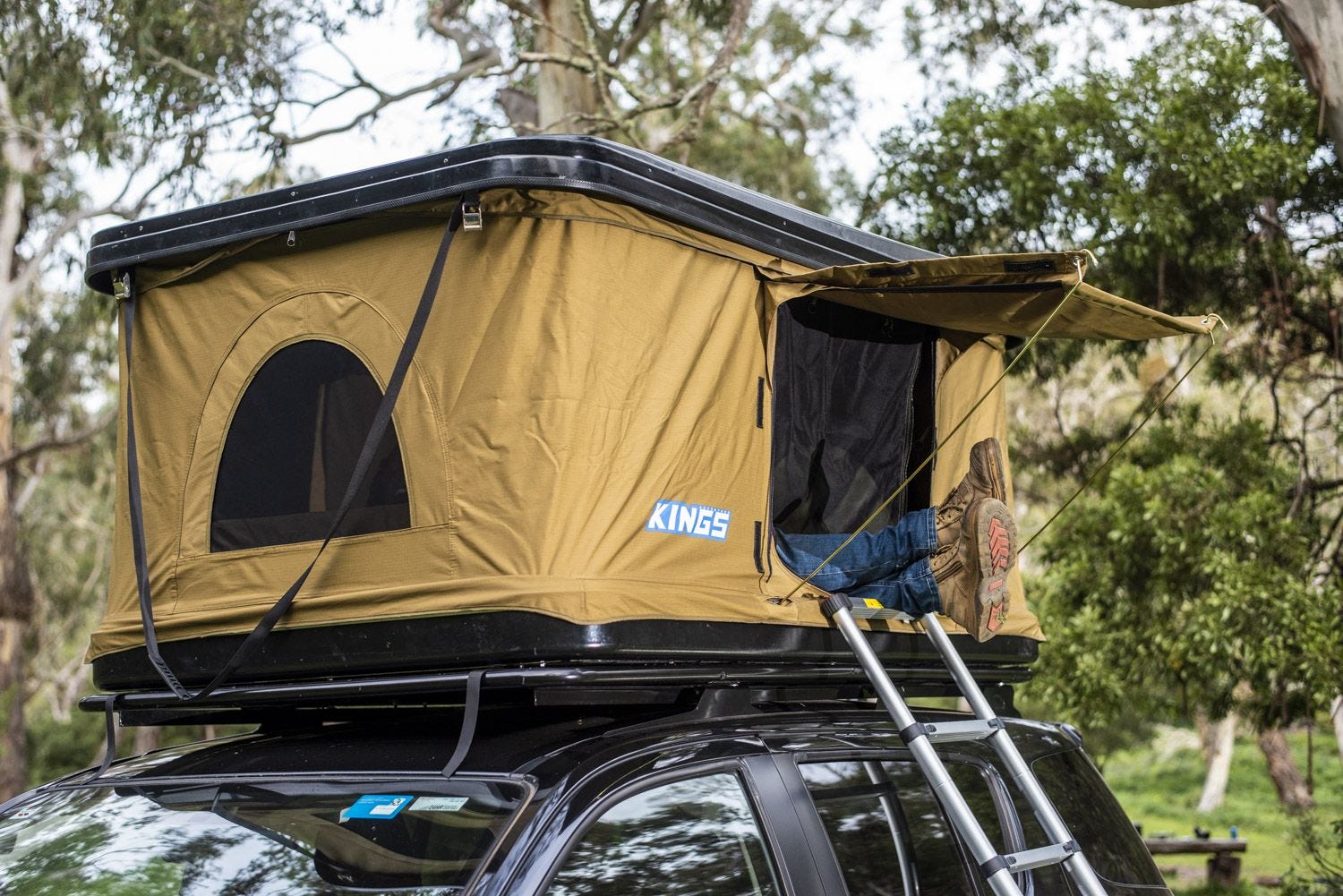 Kwiky MKII Hard Shell Rooftop Tent 2min Setup 100 Waterproof 50mm Mattress 4WD Supacentre