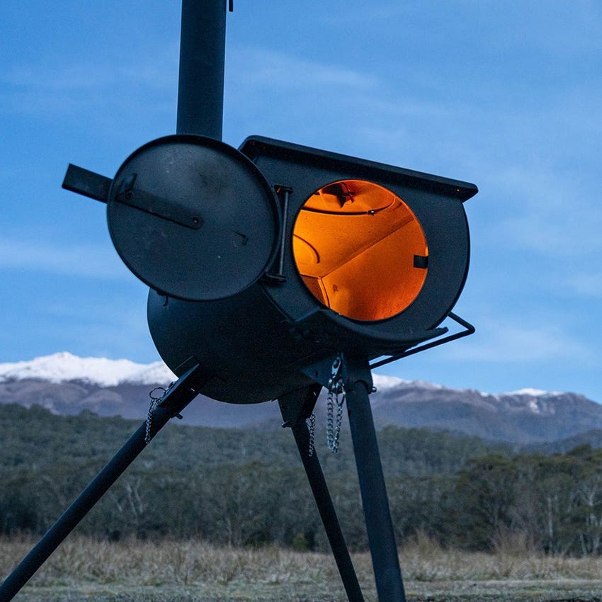 Kings Portable Camp Oven/Stove | Wood Fired BBQ | Enclosed Firepit | Packs Down For Easy Transport