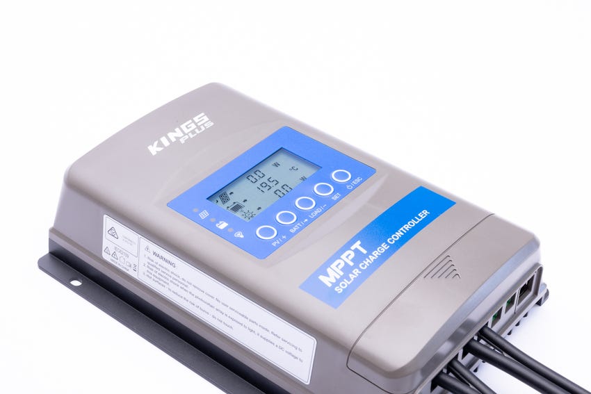 Kings Plus 20A MPPT Solar Regulator | Lithium & AGM Compatible | Digital Display with Volts, Amps and Watts | Inc. Two Quick-Connect Plugs