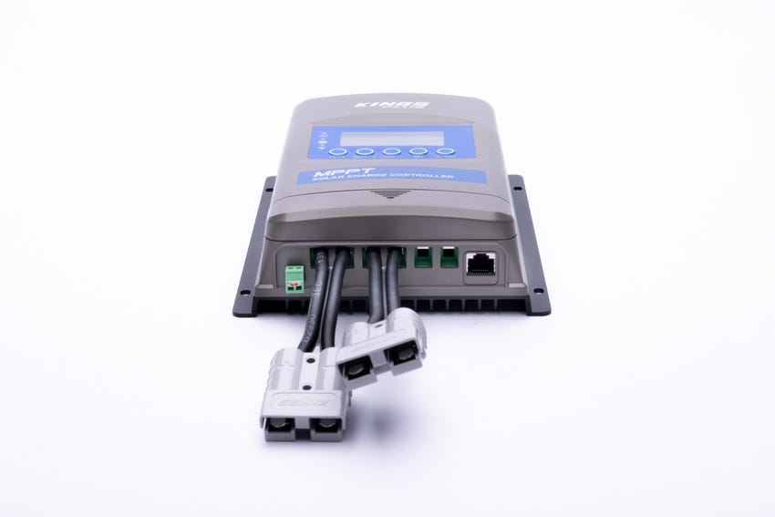 Kings Plus 20A MPPT Solar Regulator | Lithium & AGM Compatible | Digital Display with Volts, Amps and Watts | Inc. Two Quick-Connect Plugs