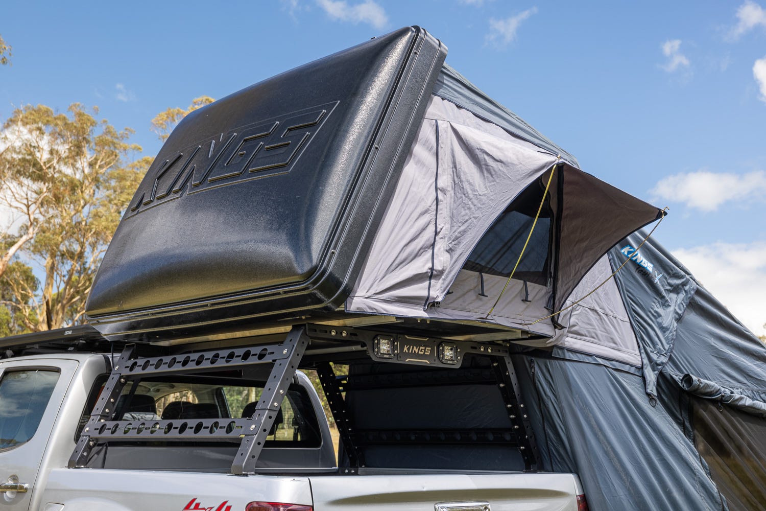 Kings Tourer X 1600 Side Opening Rooftop Tent 2 min Setup Integrated Moon Roof Fly 280gsm Outdoor Products Australia