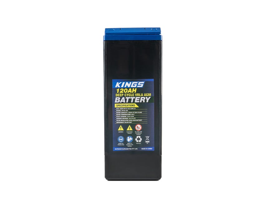 Kings 12V 120Ah Slimline AGM Battery 5x Faster Recharging MaintenanceFree 4WD Supacentre
