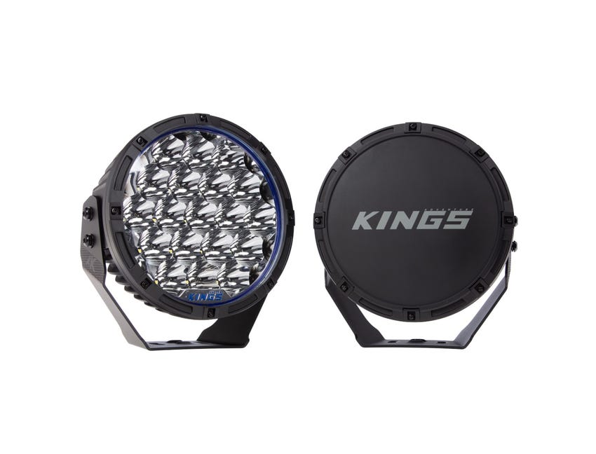 Kings 9" Lethal Driving Lights (Pair) | Lens Covers Included | 1 Lux @ 1,212 M | 16,362  Lumens | IP68 and IP69K | 3mm Powder-Coated Brackets