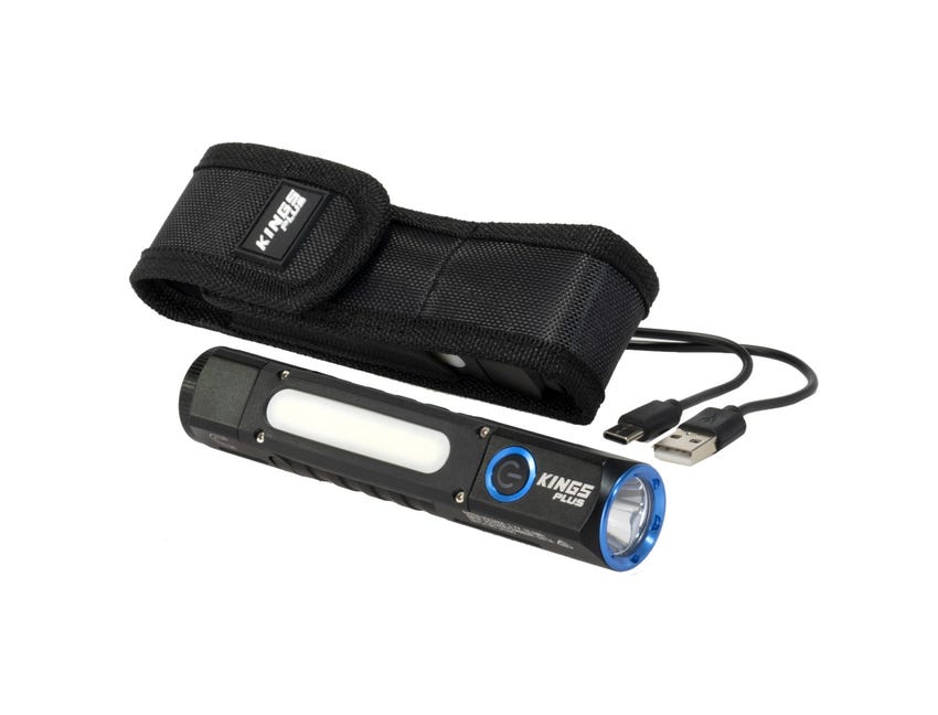 Kings Plus Lithium Rechargeable Torch | High-Performance LED | White and Amber Flood Lights |Up to 650 LUMENS | Magnetic Base 