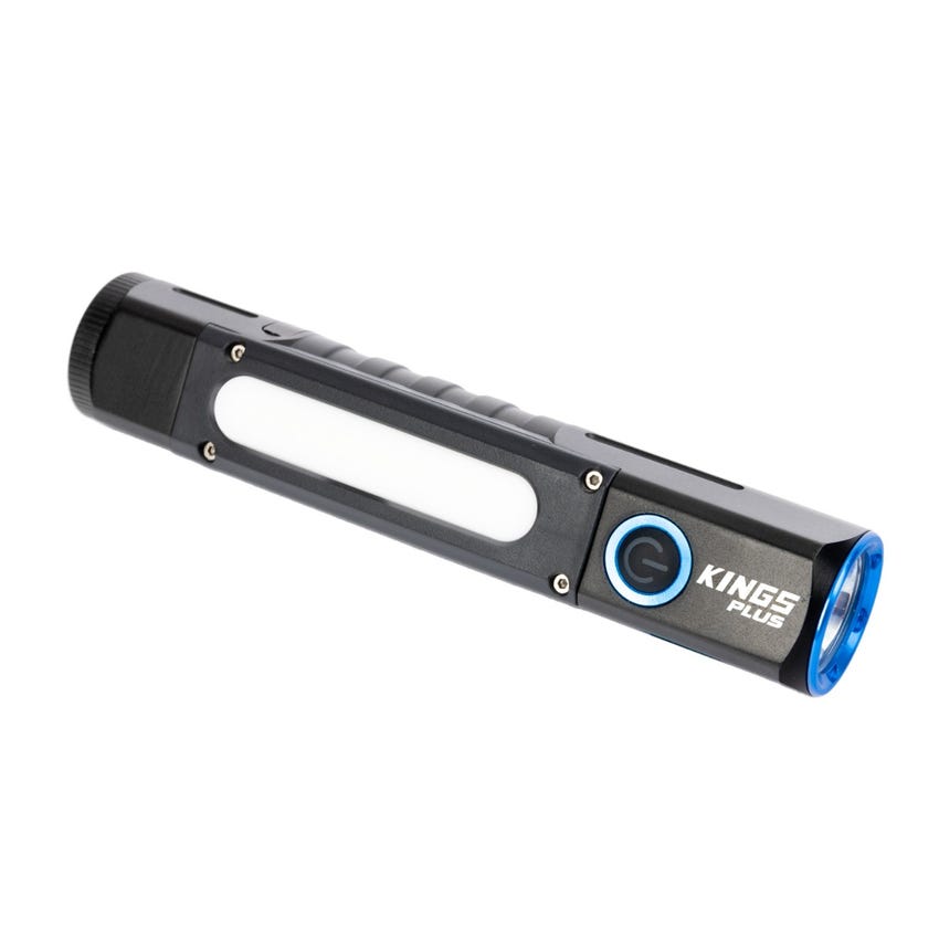 Kings Plus Lithium Rechargeable Torch | High-Performance LED | White and Amber Flood Lights |Up to 650 LUMENS | Magnetic Base 