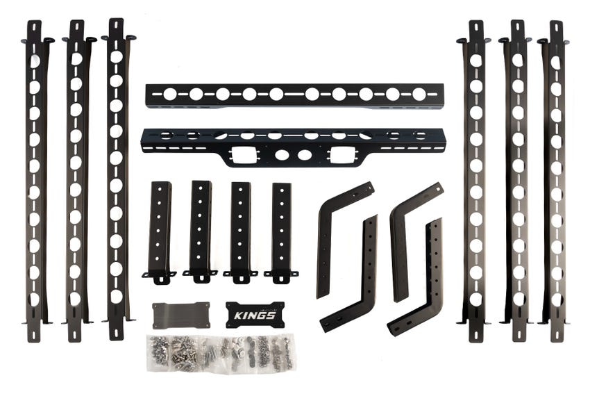 Kings Universal Ute Tub Rack | 3mm Zinc Powdercoated Steel | Adjustable Height & Width | Easy DIY Install