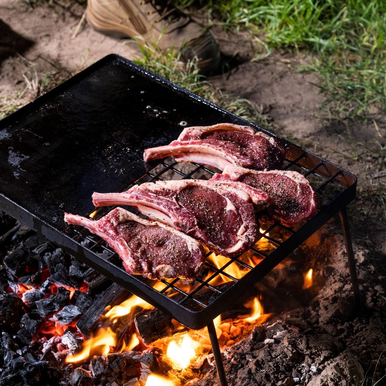 Camp Fire BBQ Plate Combo Grill and Hotplate Campfire Cooking Adventure Kings Outdoor Products Australia