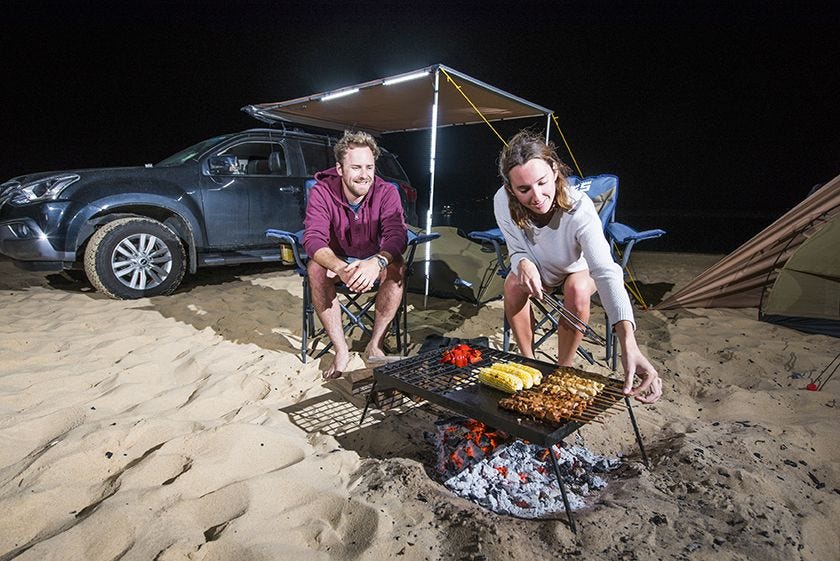 Camping bbq plate top