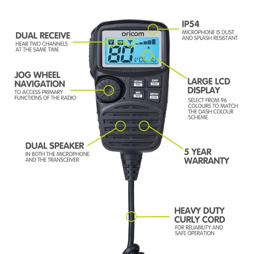 Oricom Dual Receiver UHF | IP54 | DUAL RECEIVER | 5 YEAR WARRANTY