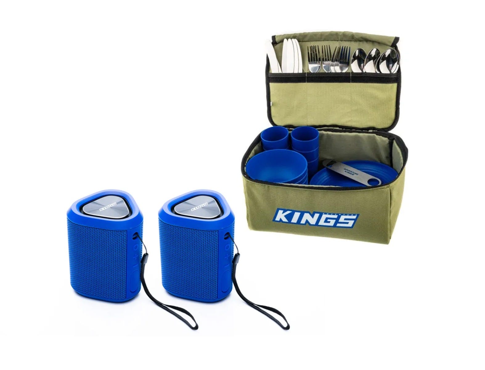 Kings 37 Piece Six-Person Picnic Set + 2 Bluetooth Speakers - 4WD Supacentre